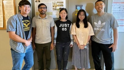 Group photo of Yung-Ting Hsieh, Chuanneng Sun, Zhuoran Qi, Khizar Anjum, and Ke Xia
