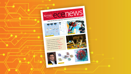 Newsletter cover page on a yellow background.