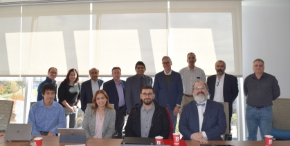 Electrical and computer engineering industry board memebers pose for picture.