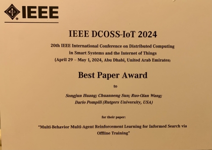 screenshot of IEEE Best Paper Award